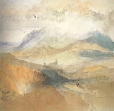 Joseph Mallord William Turner View of an Alpine Valley probably the Val d'Aosta (mk10) France oil painting art